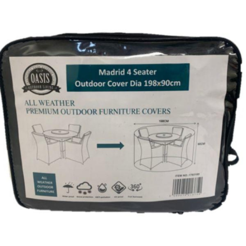Oasis Madrid 4 Seater Outdoor Cover Diameter 198Wx90H cm