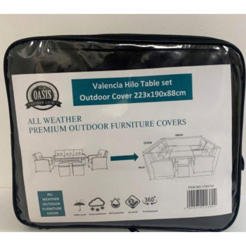 Oasis Valencia HiLo Table Set  Outdoor Cover 223Hx190Wx88D cm