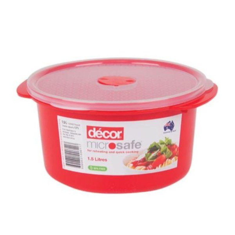 Decor Microsafe Rnd 1.5l Red