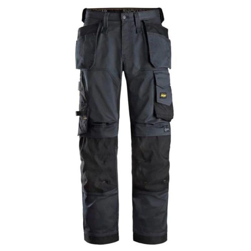 Snickers  Allround Work Stretch Loose Fit Trousers Holster Pocket Grey/ Black 6251
