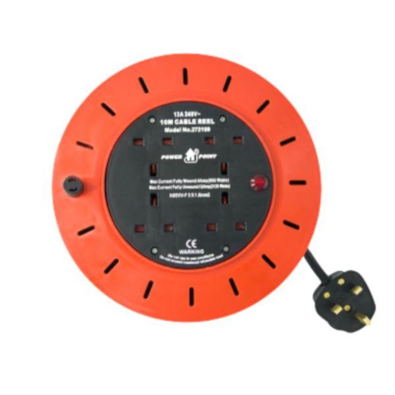 Rugged 10 Mtr 13A 4 Socket Cassette Reel