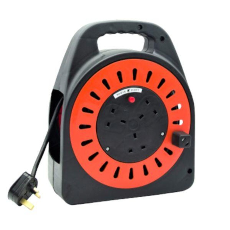 Rugged 20Mtr 13Amp 240Volt 3 Socket Cable Reel Green