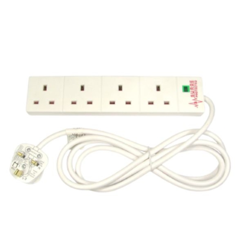 Rugged 4 Way 2 Mtr Surge Protection Extension