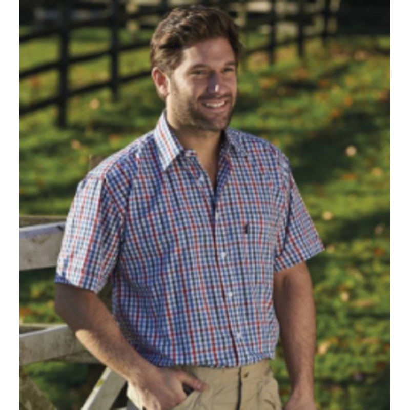 Champion Doncaster Polycotton Short-Sleeved Shirt Blue
