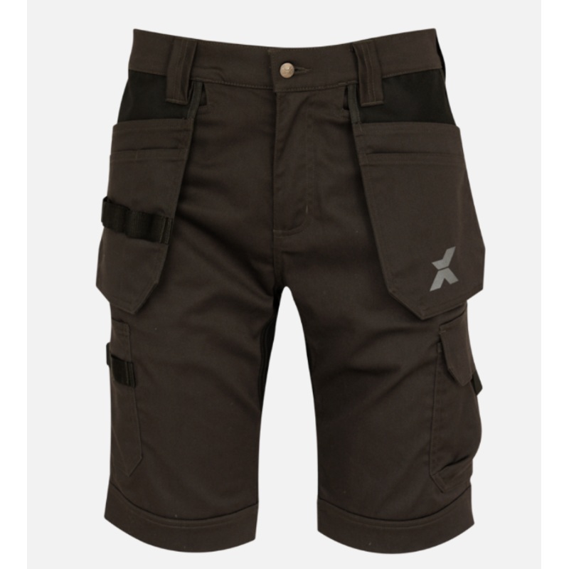 Xpert Pro Stretch+ Holster Pocket Work Shorts Grey/Black