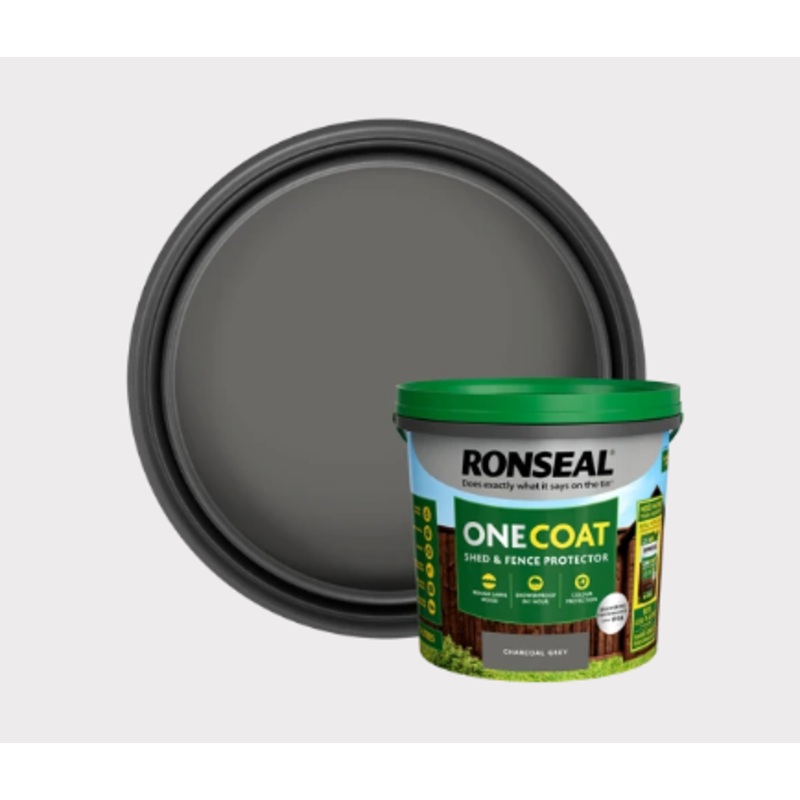 Ronseal Onecoat Shed & Fence Protector Charcoal Grey 5L