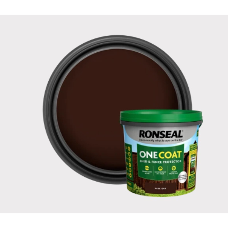 Ronseal Onecoat Shed & Fence Protector Dark Oak 5L