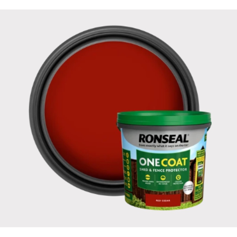 Ronseal Onecoat Shed & Fence Protector Red Cedar 12L