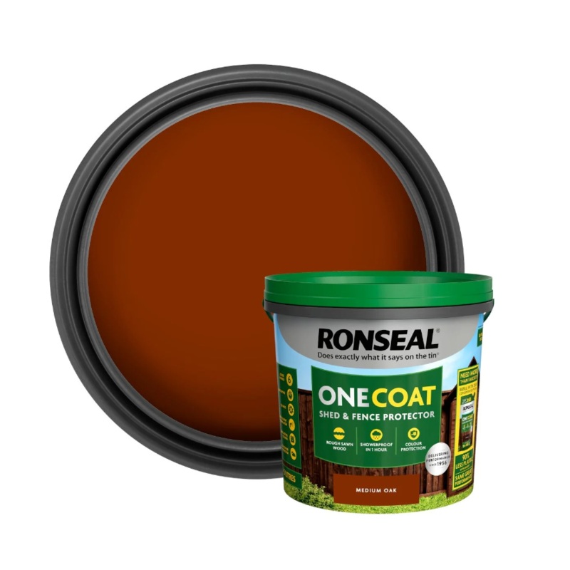 Ronseal Onecoat Shed & Fence Protector Refill Pouch Medium Oak 950ml