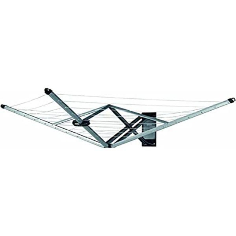 Wallfix Wallmounted 24m Airer with cover – Metallic Grey