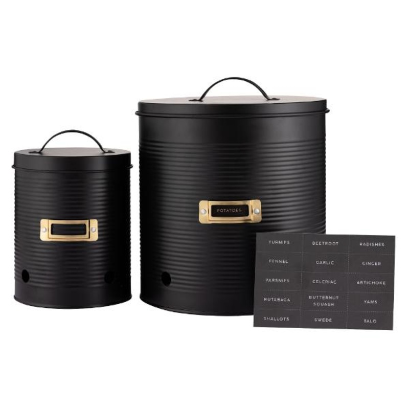 Typhoon Otto Black Set Of 2 Root Vegetable Storage