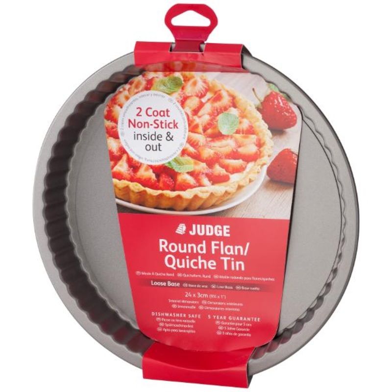 Judge Bakeware 10/25cm Round Flan Tin Loose Base Non-Stick