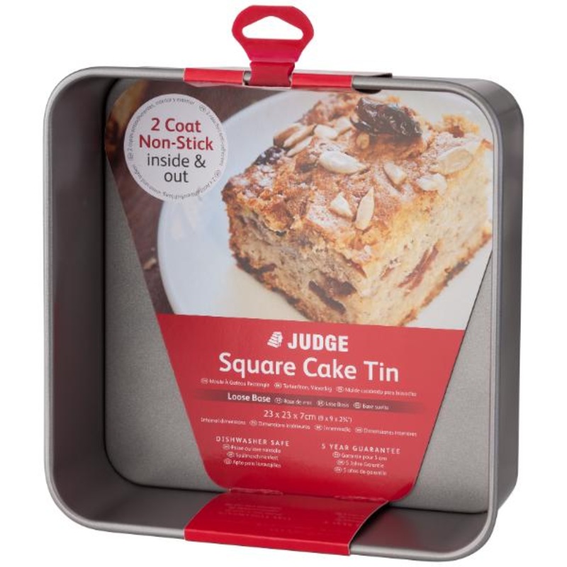 Judge Bakeware 9/23cm Square Cake Tin Loose Base Non-Stick