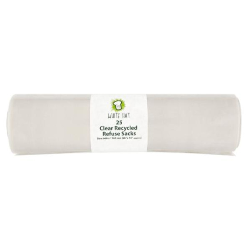 White Hat Clear Refuse Sacks 25S