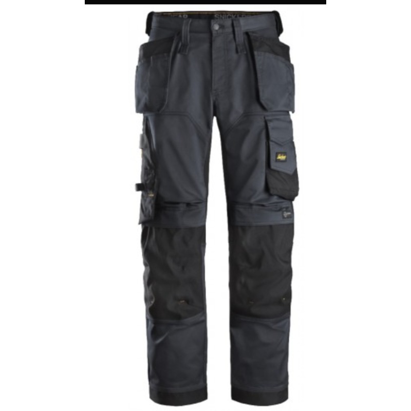 Snickers Allaround Work Stretch Loose Fit Trousers + Holster Pocket Grey/Black