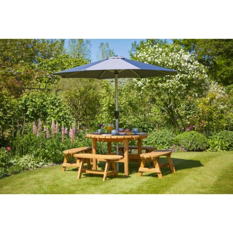 Tom Chambers Wooden Amble Table and Bench Set — 4 Seater