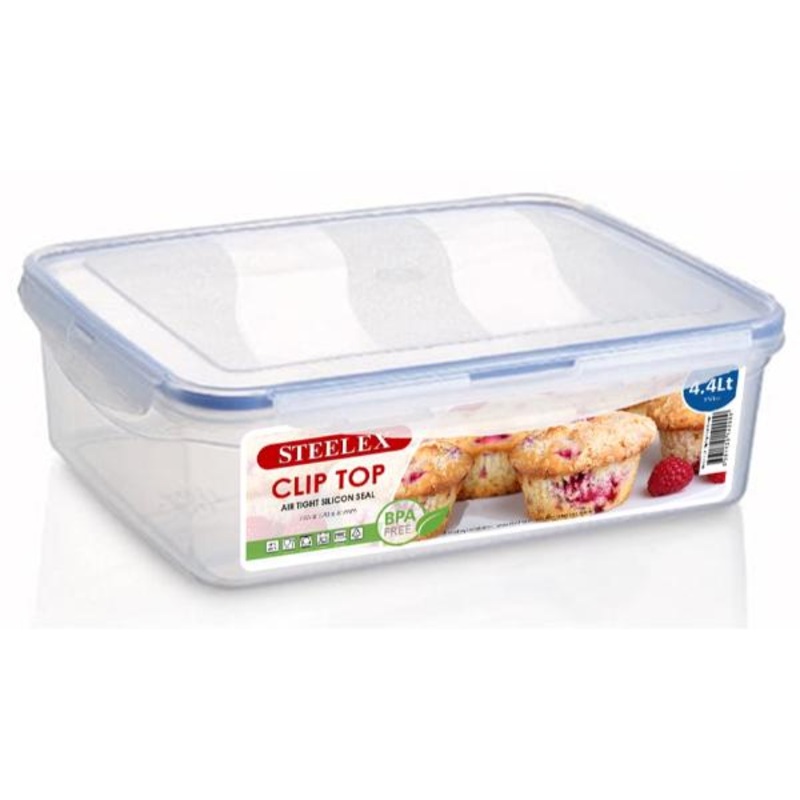 4.4Lt ‘Clip Top’ Food Box Steelex