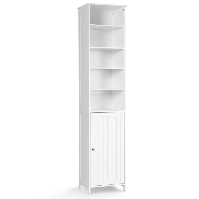 72 Inches Free Standing Tall Floor Bathroom Storage Cabinet, White