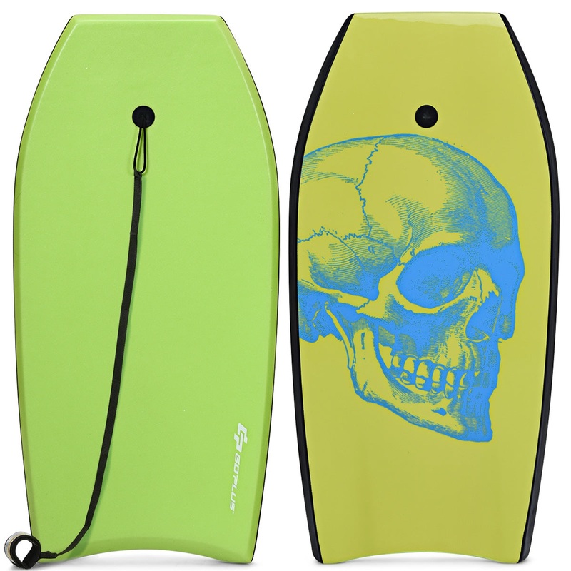 Super Surfing  Lightweight Bodyboard with Leash-L, Green