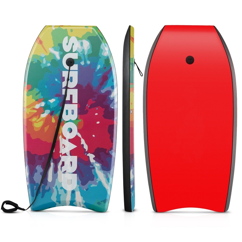 33/37/41 Inches Lightweight Body Board Boogie Board with EPS Core XPE Deck HDPE Bottom Multicolor1-L, Multicolor