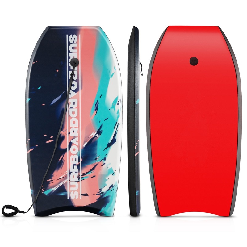 33/37/41 Inches Lightweight Body Board Boogie Board with EPS Core XPE Deck HDPE Bottom Multicolor2-M, Multicolor
