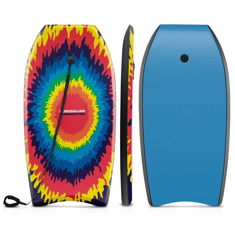 33/37/41 Inches Lightweight Body Board Boogie Board with EPS Core XPE Deck HDPE Bottom Multicolor3-S, Multicolor