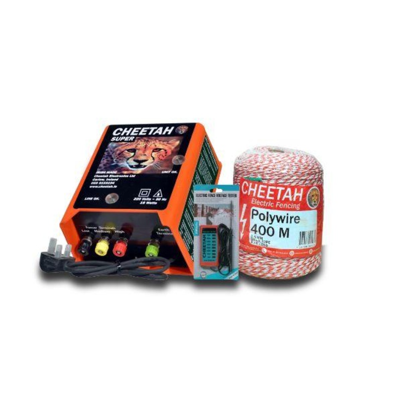 Cheetah Super M550 Mains Fencer 400M Wire & Tester