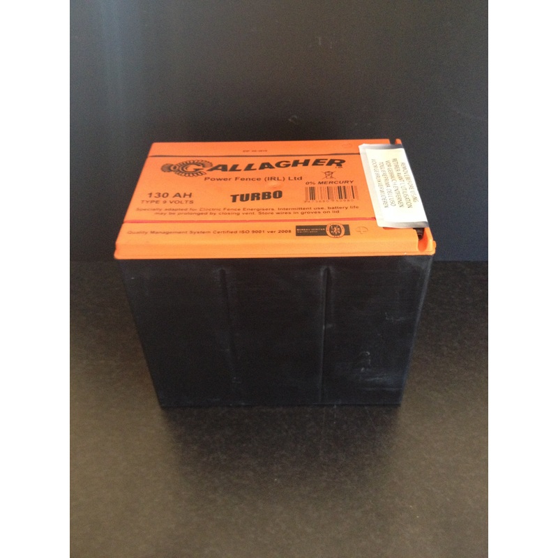 Gallagher Square Battery 9V 130 Amps Per Hour Dc8