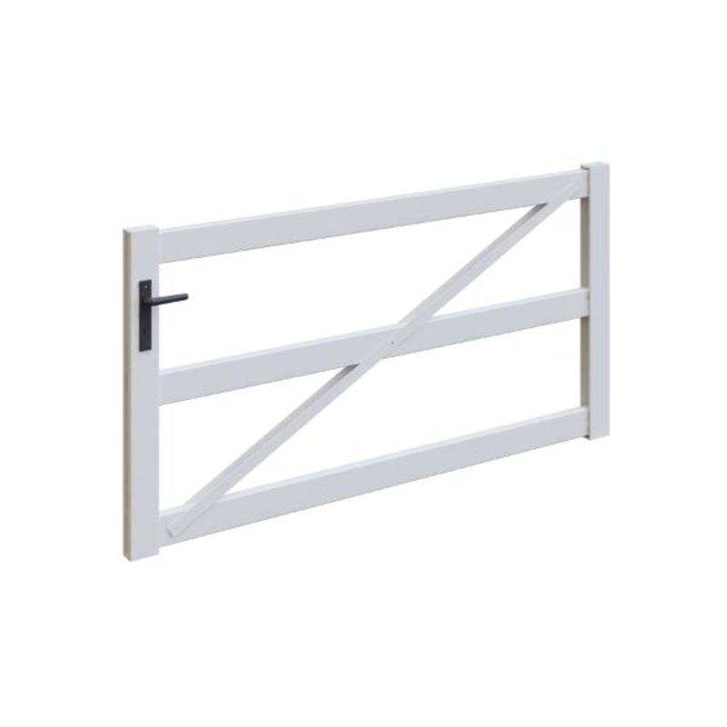 Satus Fence Post & Rail Single  Aluminium Gate 1960mm X 1009mm Matt White