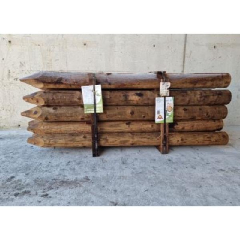 Propost Peeled Fence Post Brown NSAI 10ft 5-6