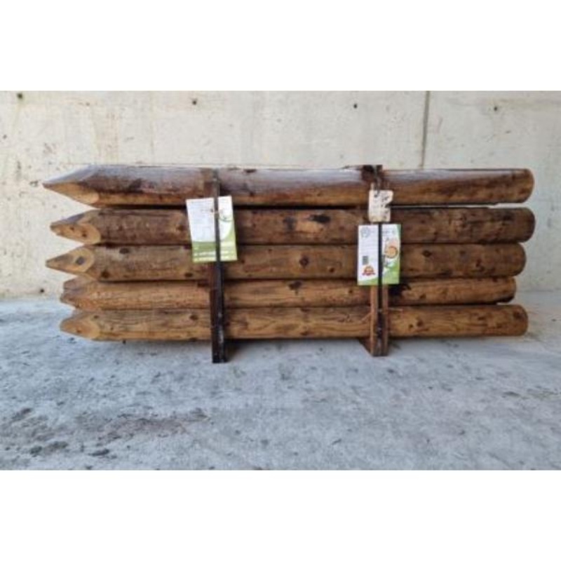 Propost Peeled Fence Post Brown NSAI 10ft 7-8