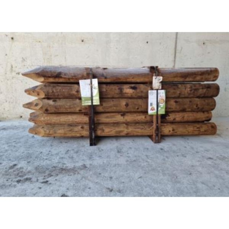 Propost Peeled Fence Post Brown NSAI 7ft 4-5