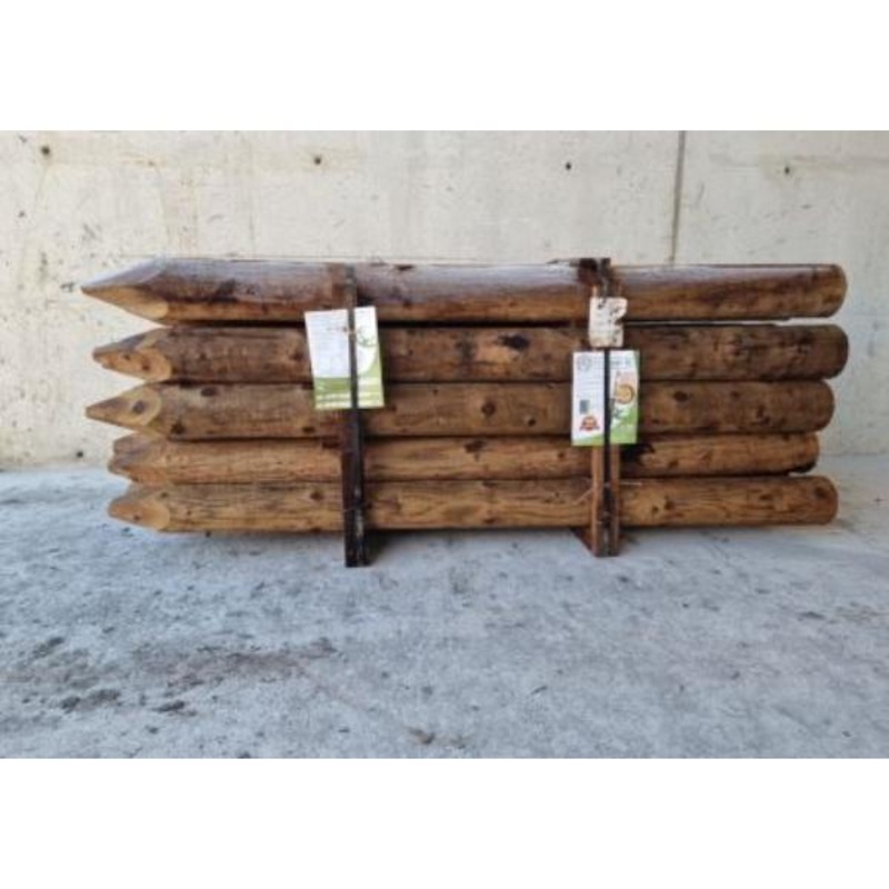 Propost Peeled Fence Post Brown NSAI 7ft 5-6