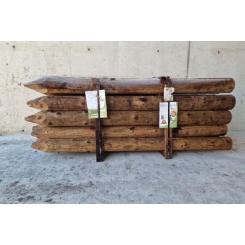 Propost Peeled Fence Post Brown NSAI 7ft 6-7
