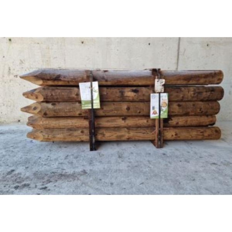 Propost Peeled Fence Post Brown NSAI 8ft 4-5