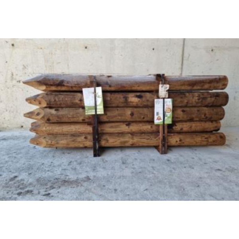 Propost Peeled Fence Post Brown NSAI 8ft 6-7