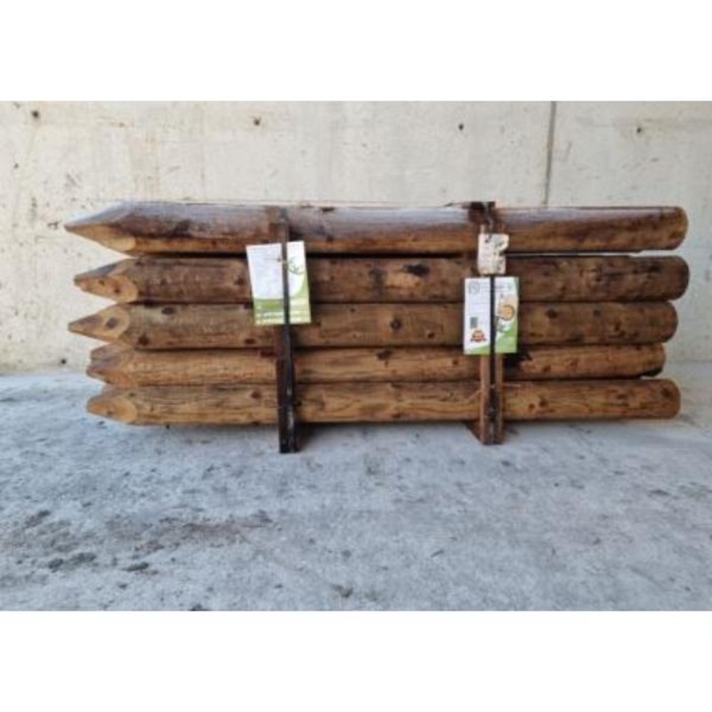 Propost Peeled Fence Post Brown NSAI 8ft 7-8