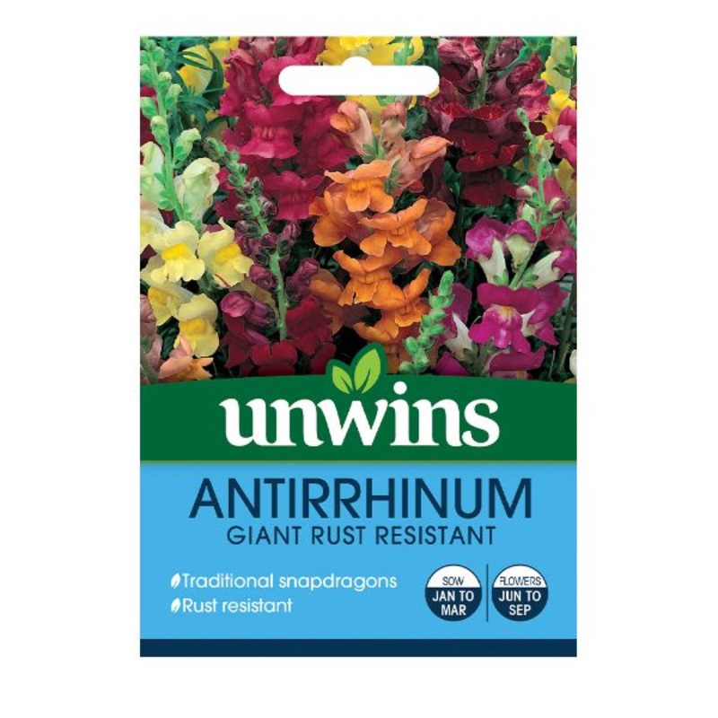 Unwins Seed Packet Antirrhinum Giant Rust Resistant