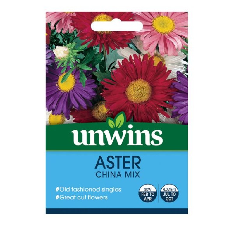Unwins Seed Packet Aster China Mix