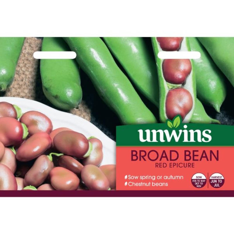 Unwins Seed Packet Broad Bean Red Epicure