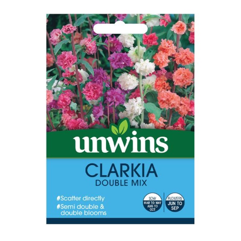 Unwins Seed Packet Clarkia Double Mix