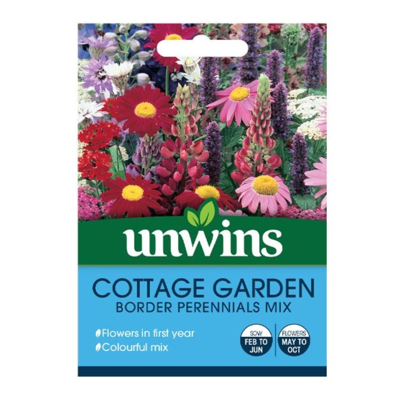 Unwins Seed Packet Cottage Garden Border Perennials Mix