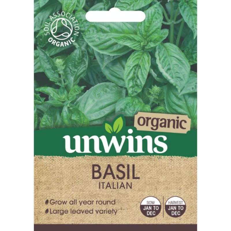 Unwins Seed Packet Herb Basil Italian Organic