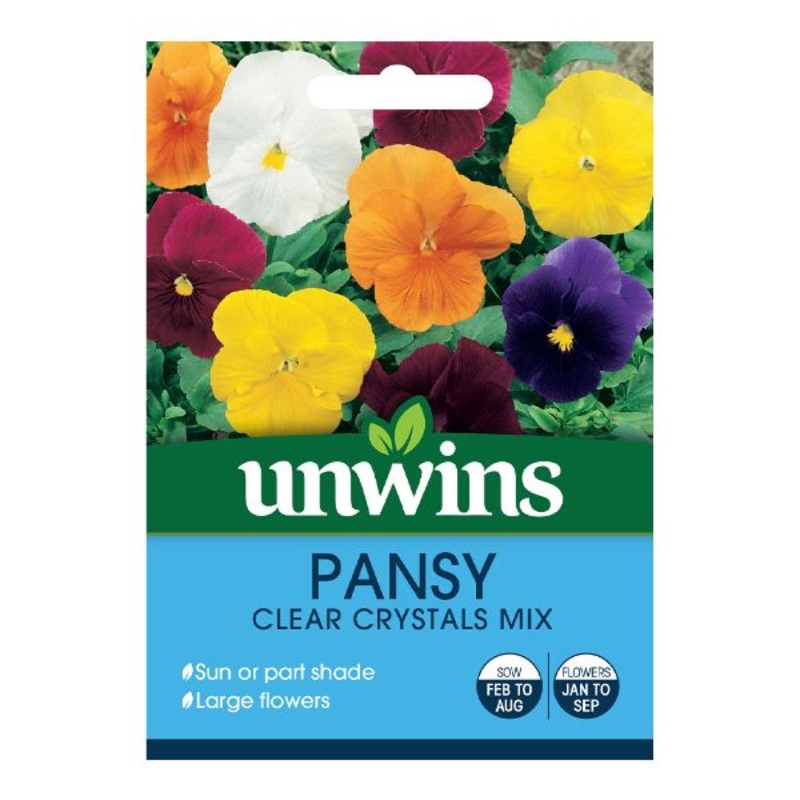 Unwins Seed Packet Pansy Clear Crystals Mix