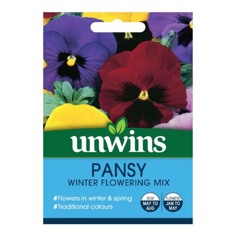 Unwins Seed Packet Pansy Winter Flowering Mix