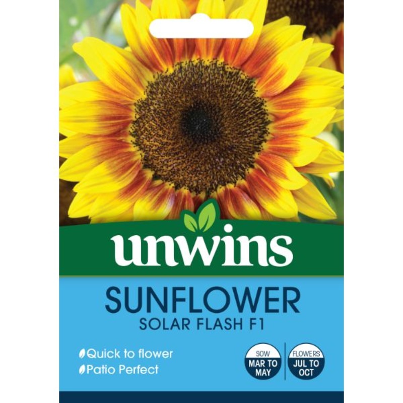 Unwins Seed Packet Sunflower Solar Flash F1