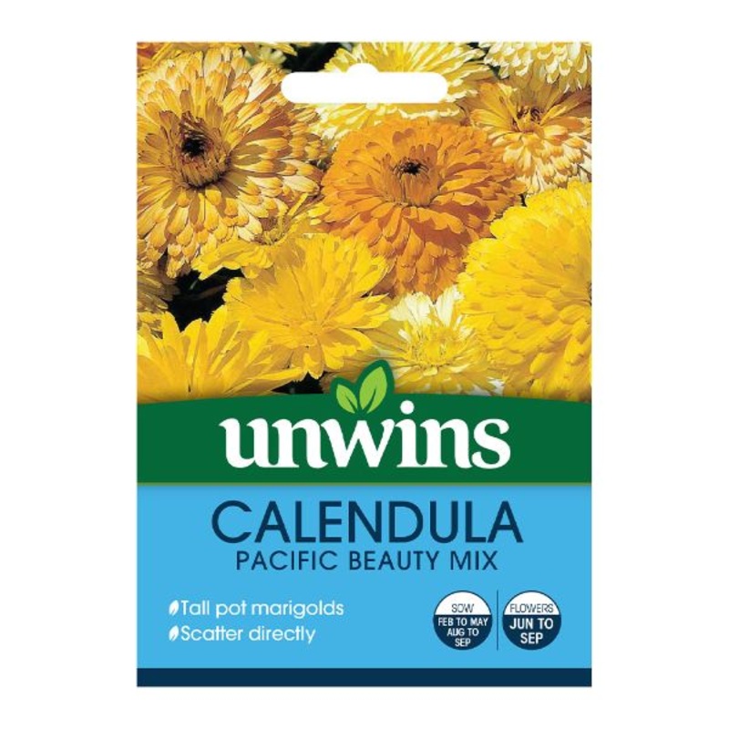Unwins Seed Packet Calendula Pacific Beauty Mixed