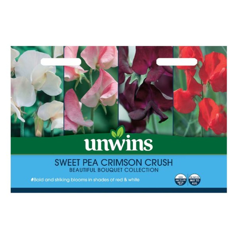 Unwins Seed Packet Sweet Pea Crimson Crush