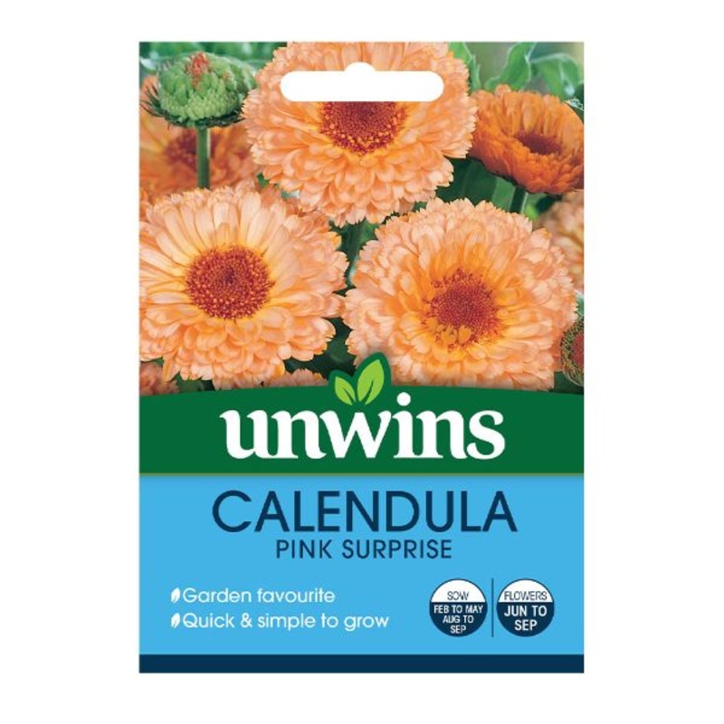 Unwins Seed Packet Calendula Pink Surprise