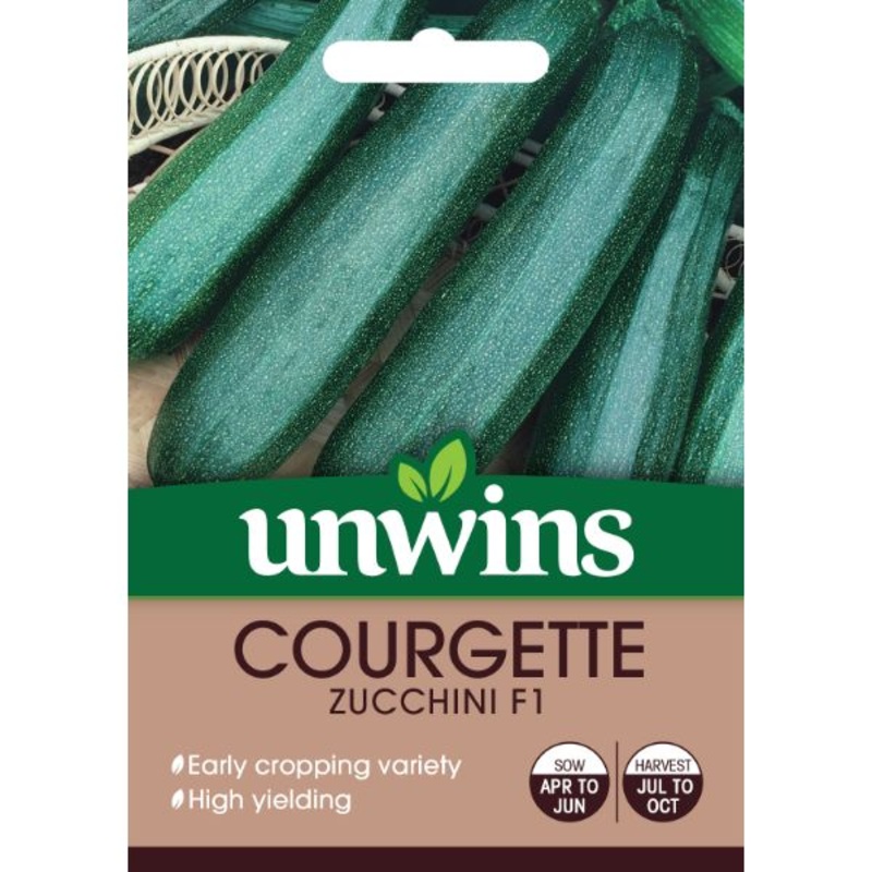 Unwins Seed Packet Courgette Zucchini F1